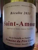 Sucre et nutriments contenus dans Domaine du pere louis recolte 2015