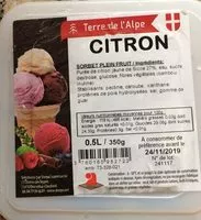 Jumlah gula yang masuk Sorbet plein fruit Citron
