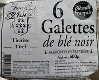 Quantité de sucre dans 6 Galettes de blé noir