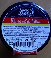 Количество сахара в Riz au Lait Citron