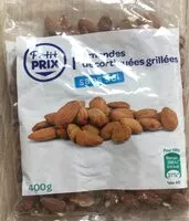 İçindeki şeker miktarı Amandes décortiquées grillées sans sel