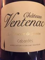 Sucre et nutriments contenus dans Chateau ventenac