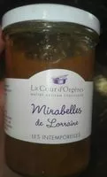 Quantité de sucre dans Confiture mirabelles de Lorraine
