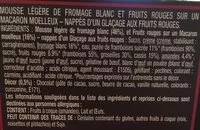 Suhkru kogus sees Désir Fruits Rouges