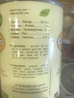 入っている砂糖の量 Lait De Coco Bio 6%