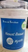 入っている砂糖の量 Yaourt brassé  myrtille