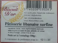 Sucre et nutriments contenus dans Biscuit d or