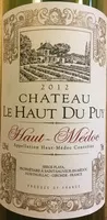 Sucre et nutriments contenus dans Chateau le haut du puy