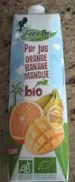 Sokerin määrä sisällä Pur jus Orange banane Mangue Bio