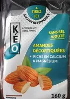 Jumlah gula yang masuk Amandes décortiquées
