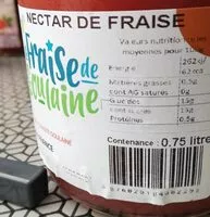 Quantité de sucre dans Nectar de fraise