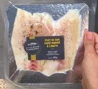 入っている砂糖の量 Filet de bar fumé mariné à l'aneth