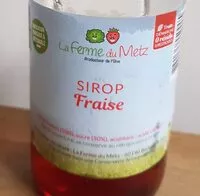 Quantité de sucre dans Sirop fraise