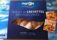 Amount of sugar in Queues de crevettes sauvages crues
