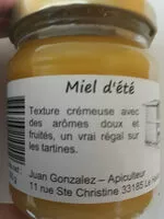 Sucre et nutriments contenus dans Miel d ete