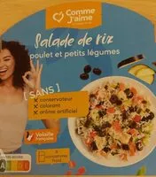 Suhkru kogus sees Salade de riz poulet et petits légumes