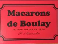 Sucre et nutriments contenus dans Macarons de boulay