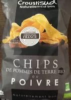 İçindeki şeker miktarı Chips de pomme de terre BIO au poivre