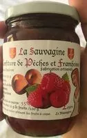 चीनी की मात्रा Confiture de pêches et framboises
