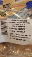 Sucre et nutriments contenus dans Giraud fruits