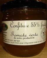 Quantité de sucre dans Confiture 55% fruits tomate verte