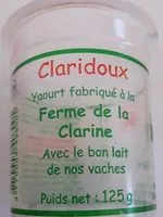 Sucre et nutriments contenus dans Claridoux