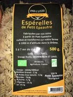 Quantité de sucre dans Esperekkes De Petit Epeautre
