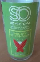 Sucre et nutriments contenus dans So kombucha