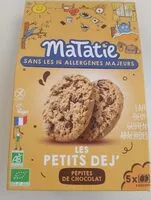 入っている砂糖の量 Les petits dej Pépites de chocolat bio