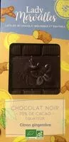 Quantité de sucre dans Chocolat noir 70% de cacao citron gingembre