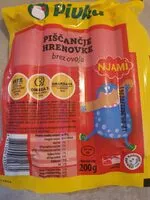 Quantité de sucre dans Pivka piščančje hrenovke brez ovoja njami