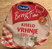 Amount of sugar in Kiselo Vrhnje 20% mm