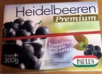 Sokerin määrä sisällä Heidelbeeren