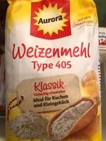 入っている砂糖の量 Mehl Weizen 405