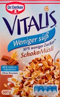 Sokerin määrä sisällä Vitalis Weniger süß Schoko Müsli