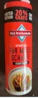 入っている砂糖の量 Gewürzsalz für milde Schärfe