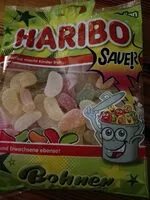 Sokerin määrä sisällä Haribo Saure Bohnen ( Sour Beans ) -200g