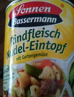 含糖量 Rindfleisch-Nudel- Eintopf