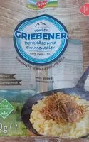 入っている砂糖の量 Unser Geriebener Bergkäse und Ementaler