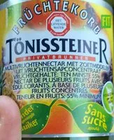 Sugar and nutrients in Tonnissteiner