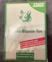 含糖量 Nieren-Blasen- Tee