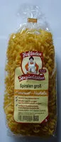 चीनी की मात्रा Spiralen groß Gourmet-Nudeln