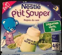 Quantité de sucre dans NESTLE P'TIT SOUPER Lait Légumes Verts Riz - 2 x 250ml - Dès 6 mois