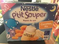 Quantité de sucre dans NESTLE P'TIT SOUPER Lait Carottes Riz - 2 x 250ml - Dès 6 mois