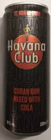 Zuckermenge drin Havana Club Cuban Rum mixed with Cola