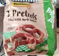 Suhkru kogus sees Pretzels filled with herb butter