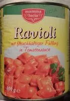 含糖量 Ravioli mit fleischhaltiger Füllung in Tomatensauce