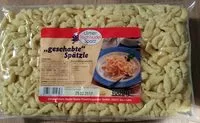 Sucre et nutriments contenus dans Ulmer frisch nudel spatz