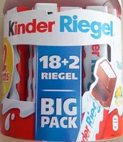 入っている砂糖の量 Kinder Riegel 18er Big Pack   2 Gratis