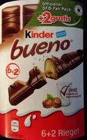 İçindeki şeker miktarı Kinder Bueno +2 Gratis